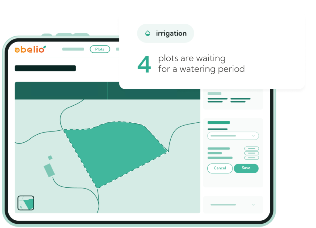 Tablet irrigation : 4 plots are waiting for a watering period